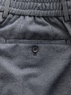 Blauw - Slim fit getextureerde broek met elastische achterkant en stretchy