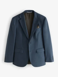 Blauw - Slim Fit Textured Flannel Suit Jacket
