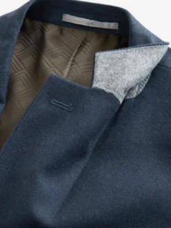 Blauw - Slim Fit Textured Flannel Suit Jacket