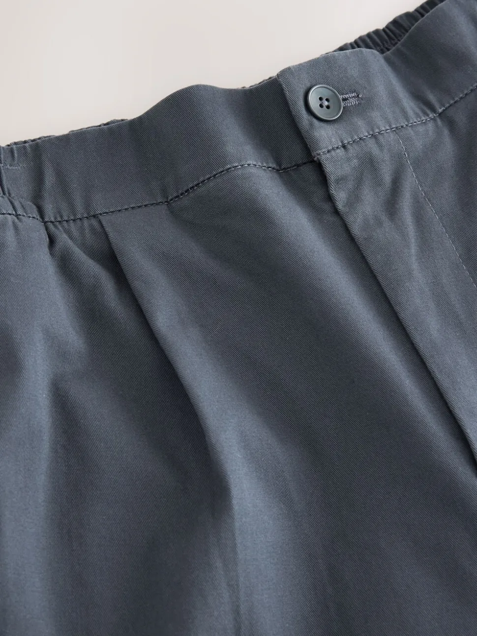 Blauw - Straight fit - Pleated Stretch Chinos Trousers With Elasticated Waist