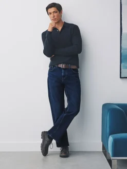Blauw - Straight fit - Signature jeans met ceintuur