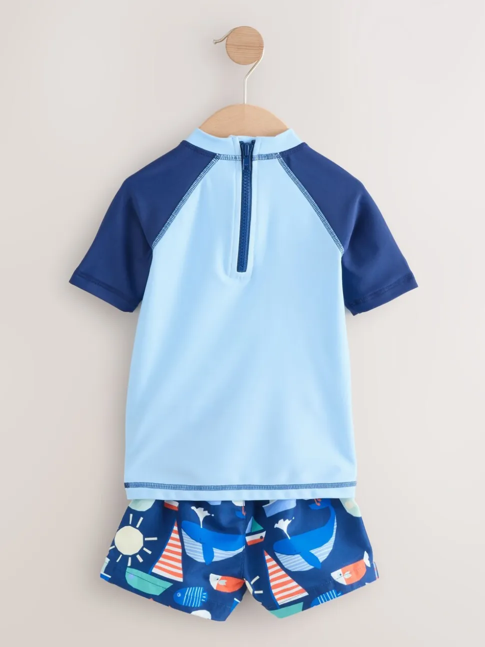 Blauw - Sunsafe Rash Vest and Swim Shorts Set (3mths-7yrs)