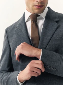 Blauw - Tailored Fit Merino Wool Blend Suit Jacket
