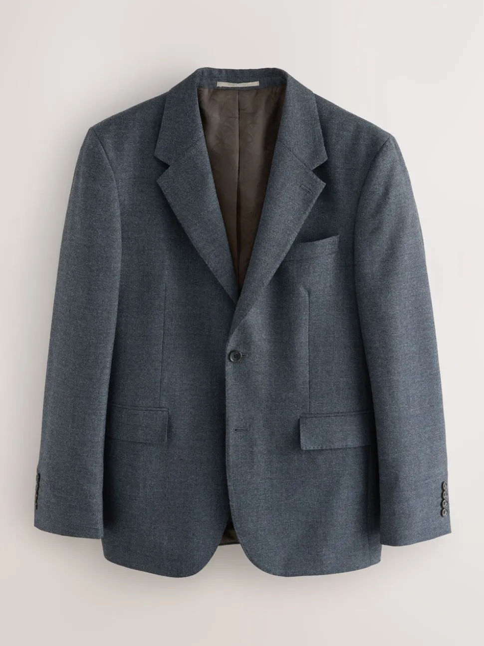Blauw - Tailored Fit Merino Wool Blend Suit Jacket