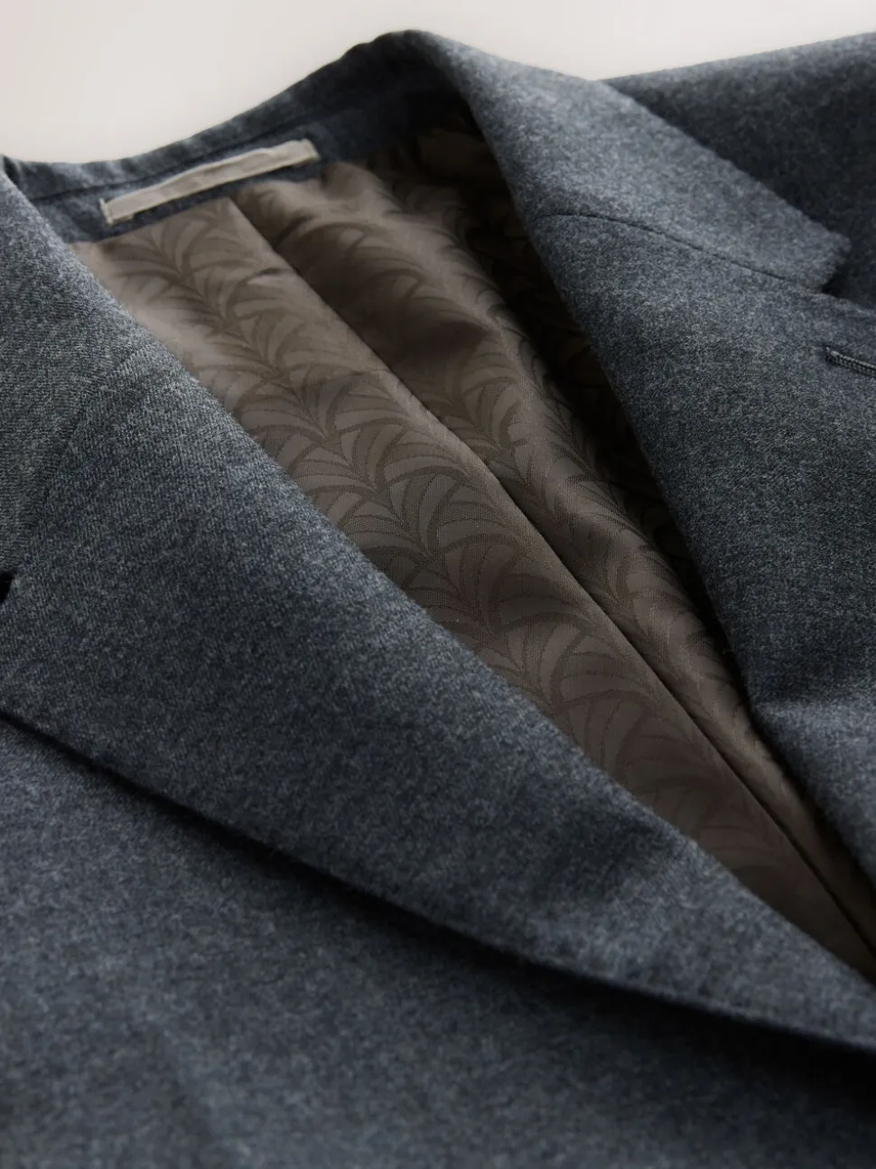 Blauw - Tailored Fit Merino Wool Blend Suit Jacket