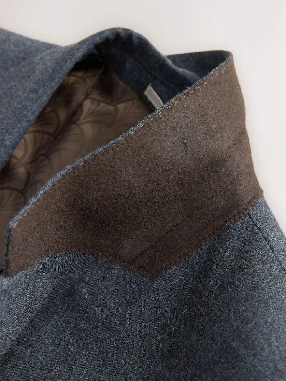 Blauw - Tailored Fit Merino Wool Blend Suit Jacket