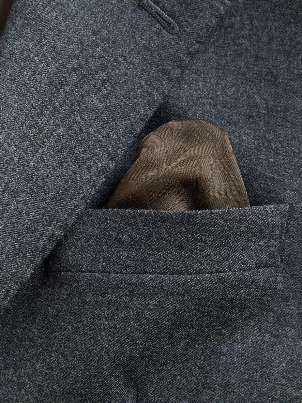 Blauw - Tailored Fit Merino Wool Blend Suit Jacket