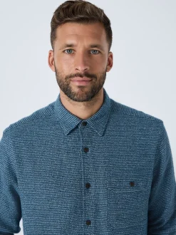 Blauw - Textured Shacket Overshirt