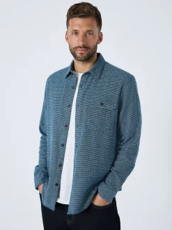 Blauw - Textured Shacket Overshirt