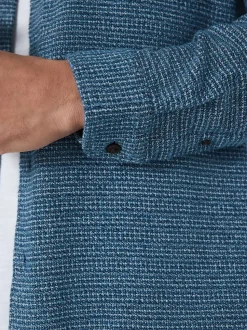 Blauw - Textured Shacket Overshirt