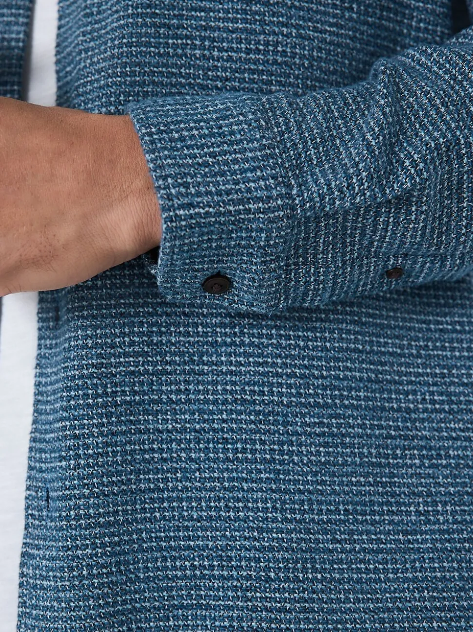 Blauw - Textured Shacket Overshirt