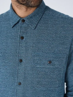 Blauw - Textured Shacket Overshirt