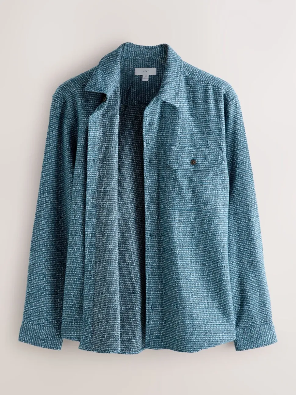 Blauw - Textured Shacket Overshirt