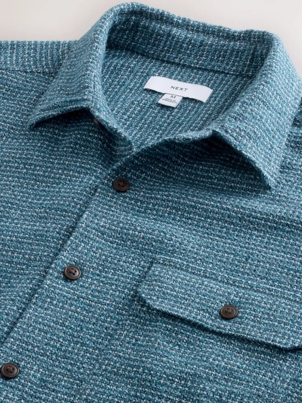 Blauw - Textured Shacket Overshirt