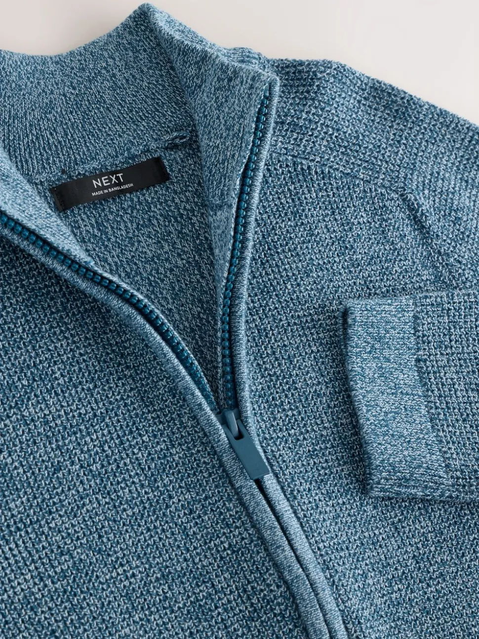 Blauw - Textured Zip Through Knitted Cardigan (3-16yrs)