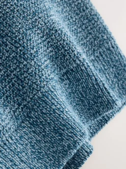 Blauw - Textured Zip Through Knitted Cardigan (3-16yrs)