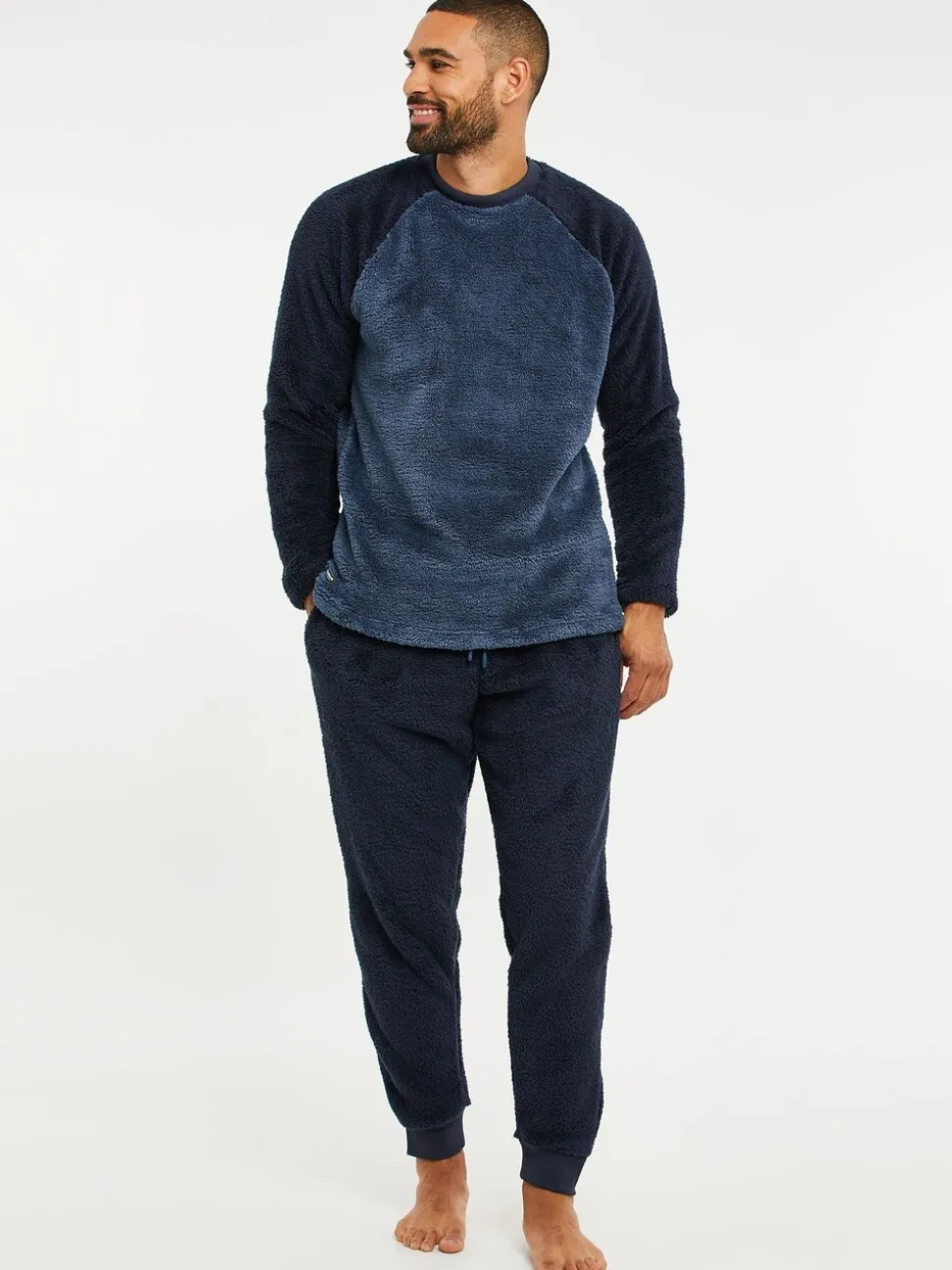 Blauw - Threadbare Borg pyjamaset