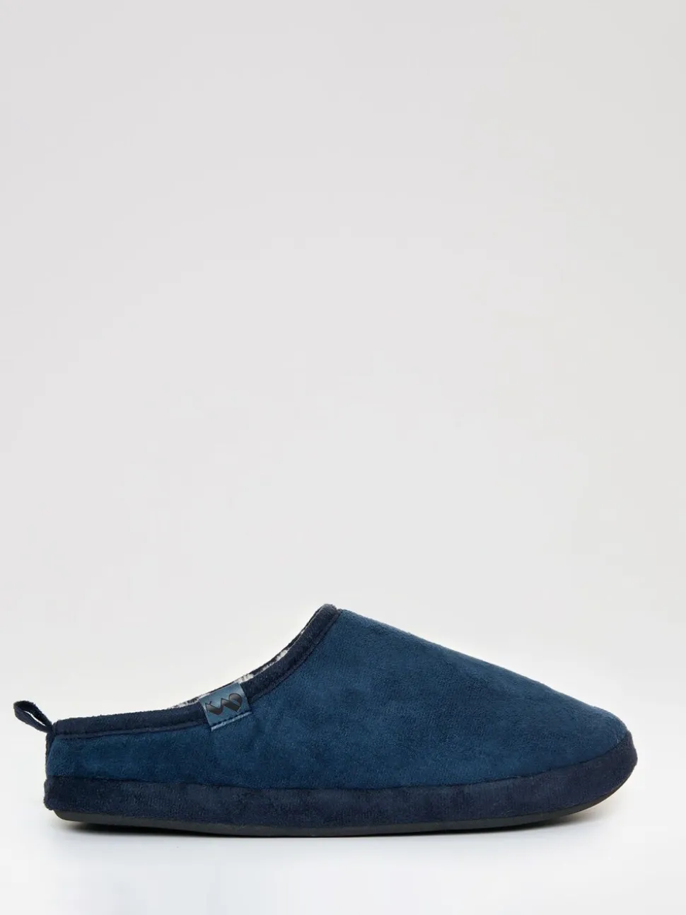 Blauw - Threadbare Faux Suede Faux Fur Lined Mule Slippers