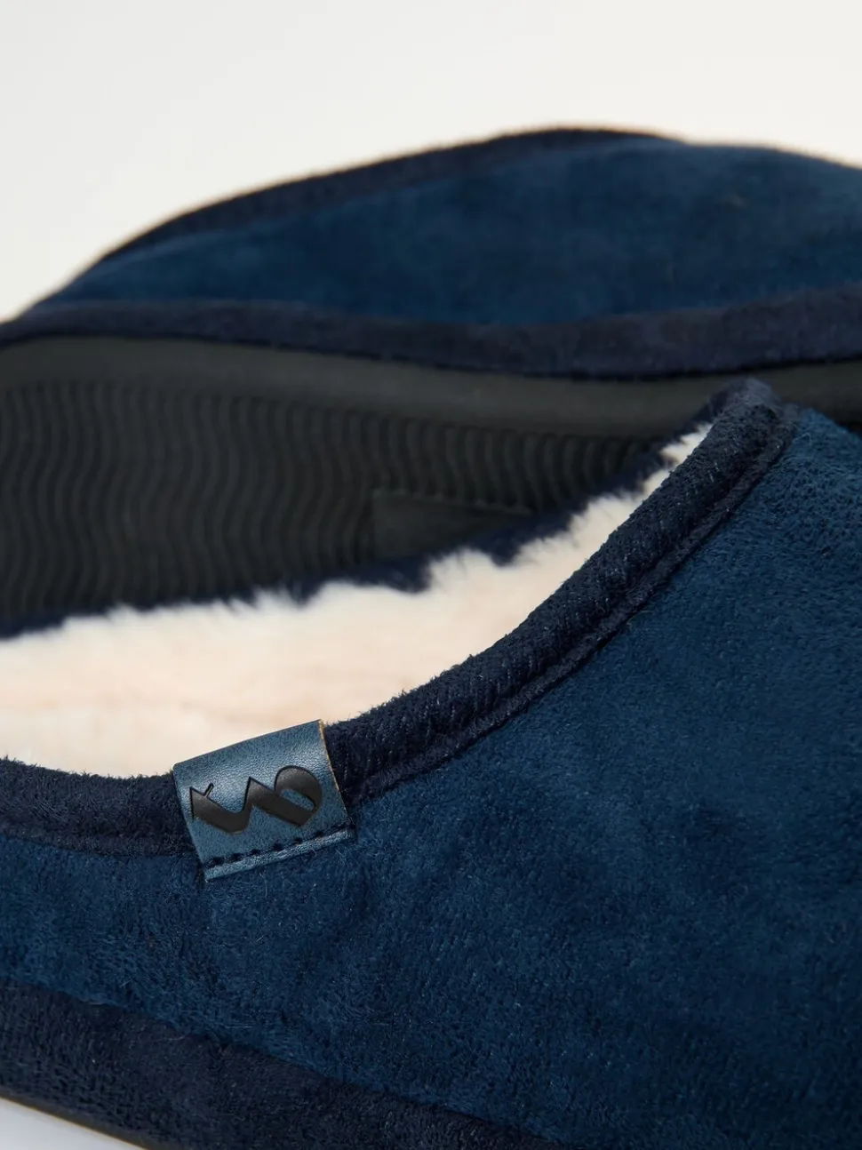 Blauw - Threadbare Faux Suede Faux Fur Lined Mule Slippers