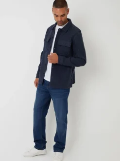 Blauw - Threadbare imitatiebont wollen knoopsluiting overshirt