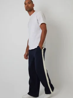 Blauw - Threadbare Wide Leg Side Stripe Joggers