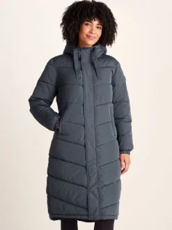 Blauw - Tog 24 Raleigh thermische gewatteerde lange jas met capuchon