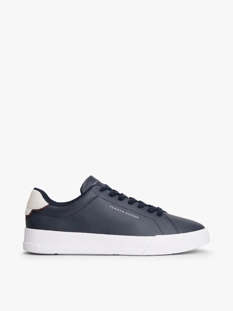 Blauw - Tommy Hilfiger Court Essential Leather Trainers