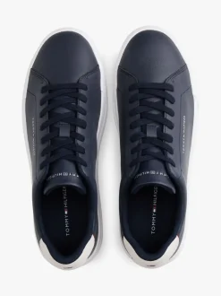 Blauw - Tommy Hilfiger Court Essential Leather Trainers