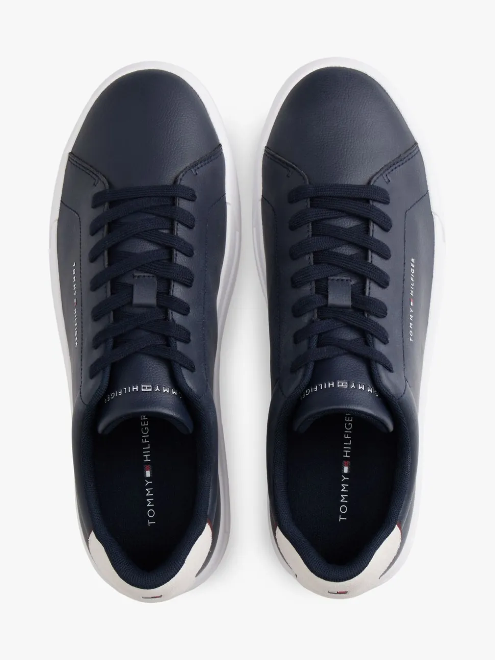 Blauw - Tommy Hilfiger Court Essential Leather Trainers