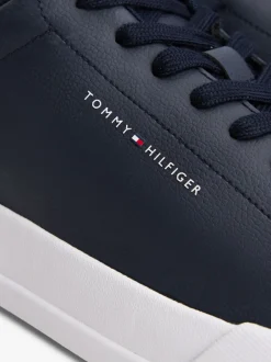 Blauw - Tommy Hilfiger Court Essential Leather Trainers