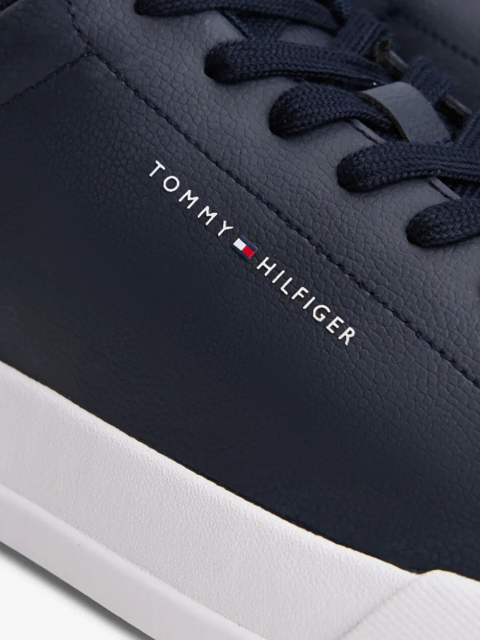 Blauw - Tommy Hilfiger Court Essential Leather Trainers