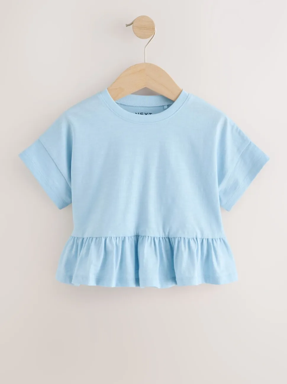 Blauw - T-shirt met peplum en korte mouwen (3mnd -7jr)