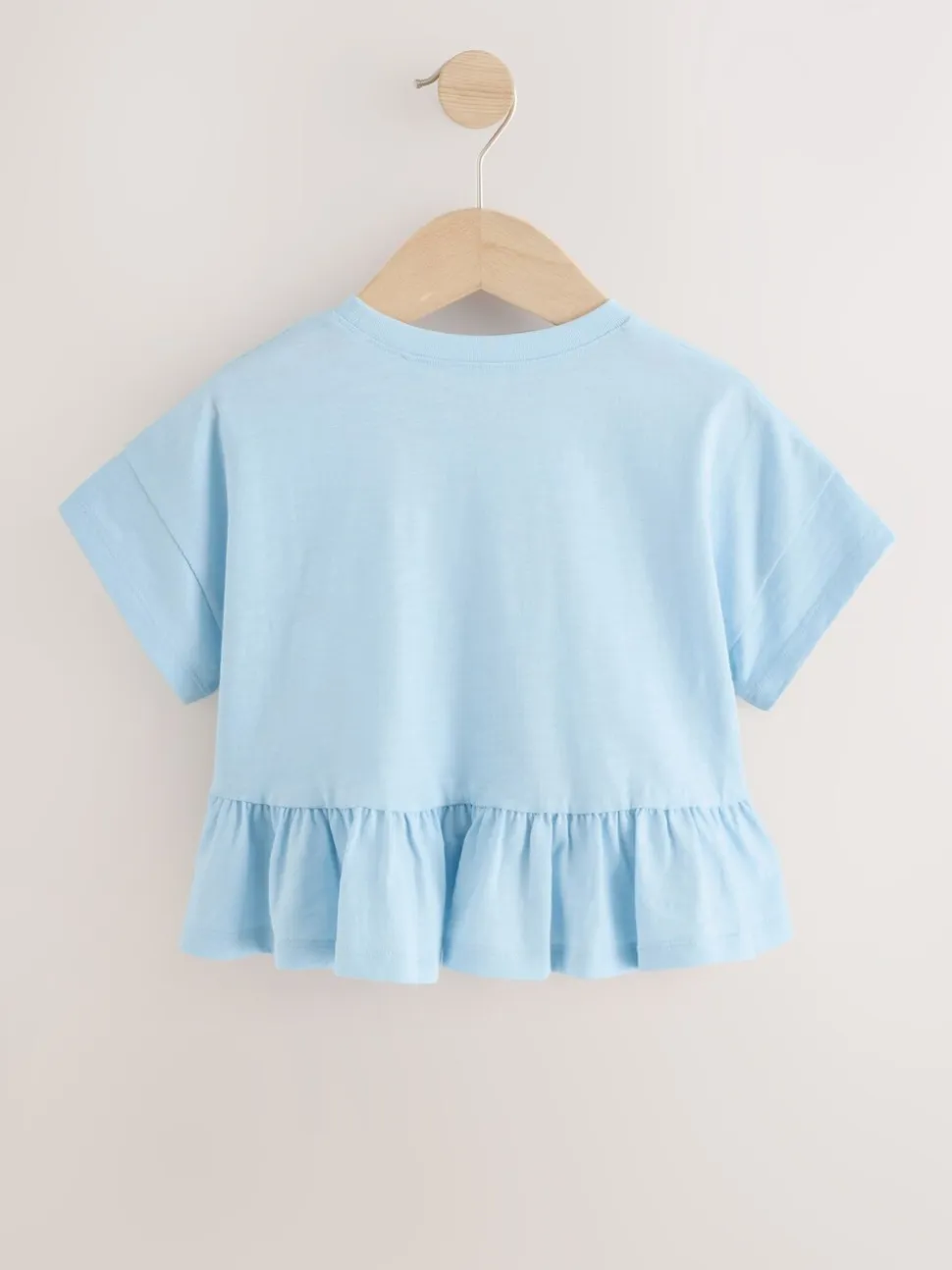Blauw - T-shirt met peplum en korte mouwen (3mnd -7jr)
