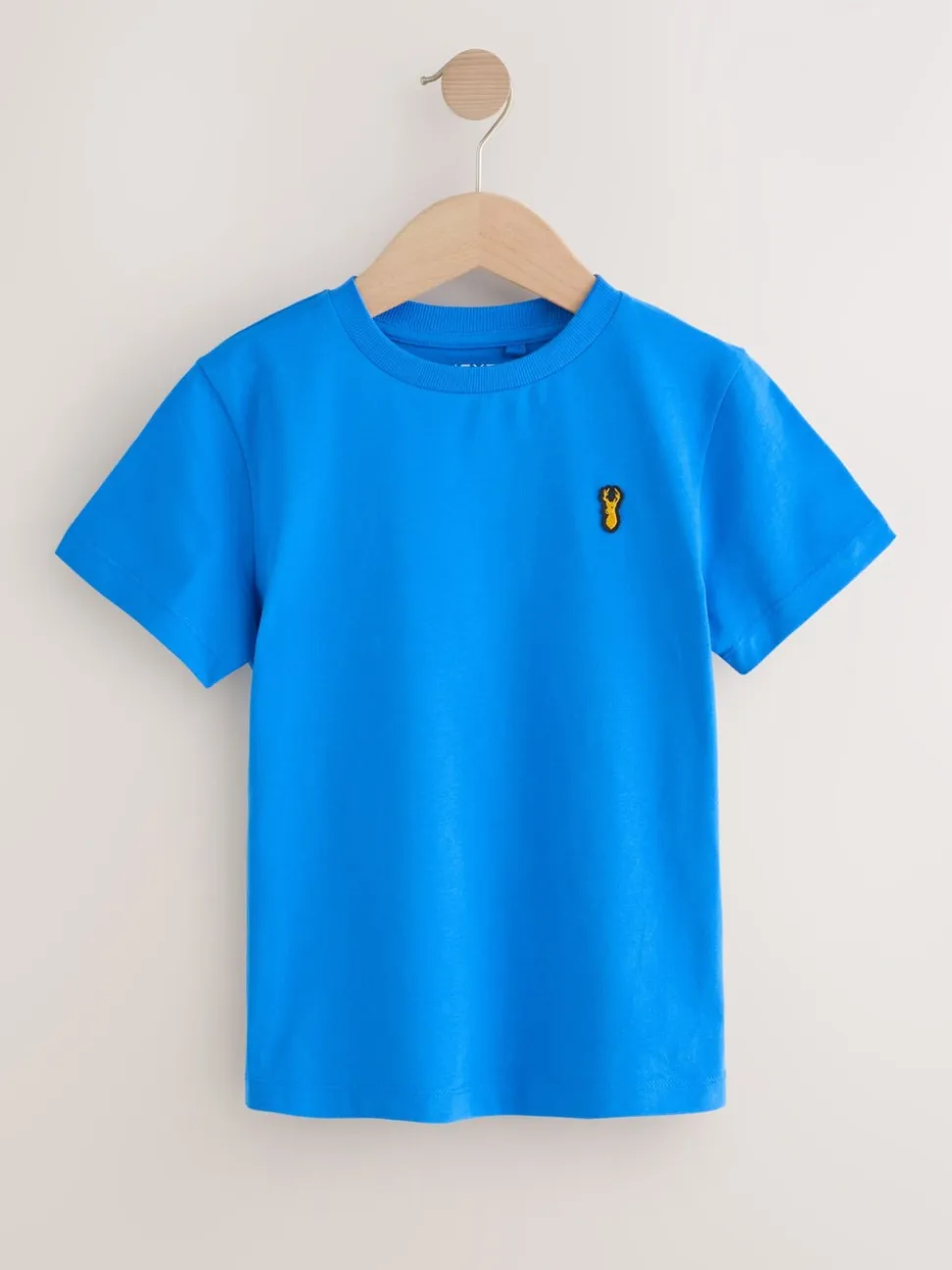 Blauw - T-shirts met korte mouwen en geborduurd rendier, verpakking van 4 (3-16jr)