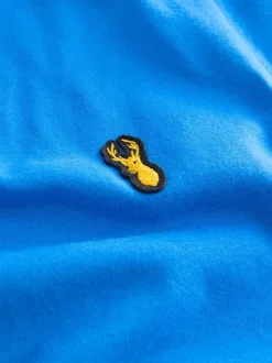 Blauw - T-shirts met korte mouwen en geborduurd rendier, verpakking van 4 (3-16jr)