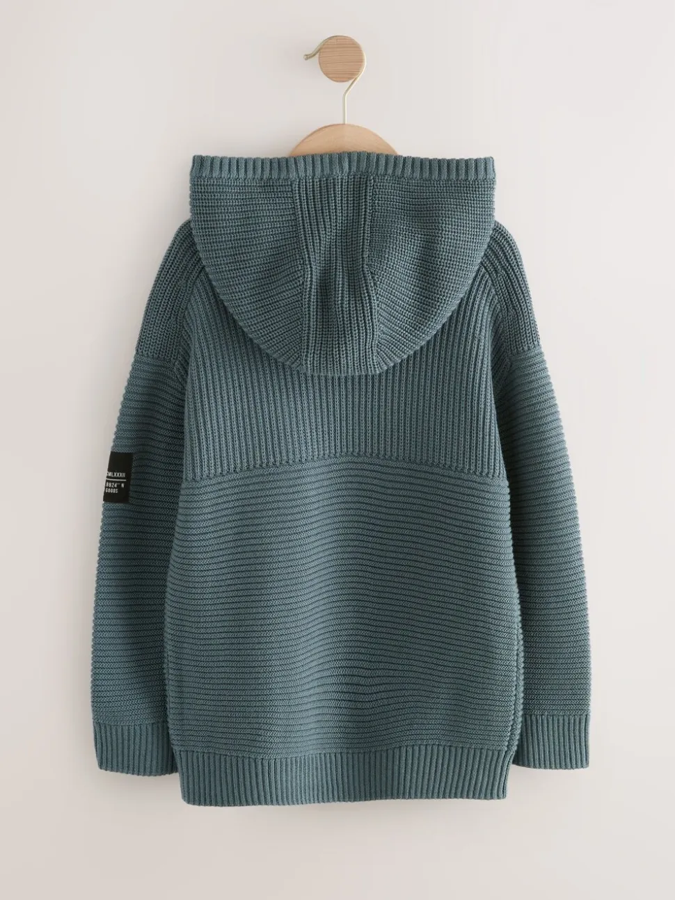 Blauw - Utility gebreide hoodie (3-16jr)