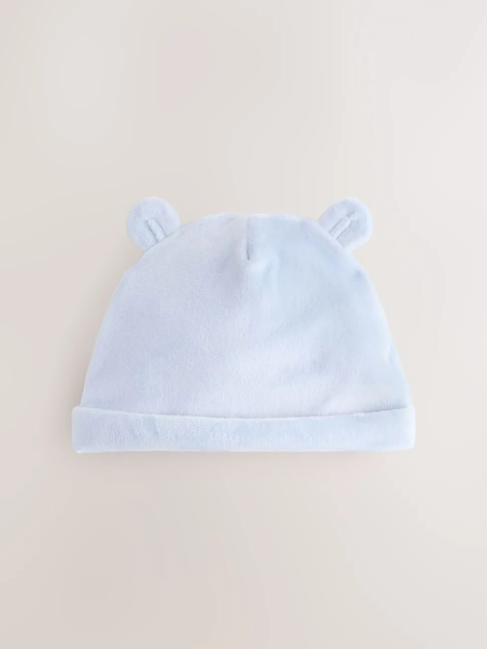 Blauw - Velours babymutsen 2 stuks (0-12mnd)