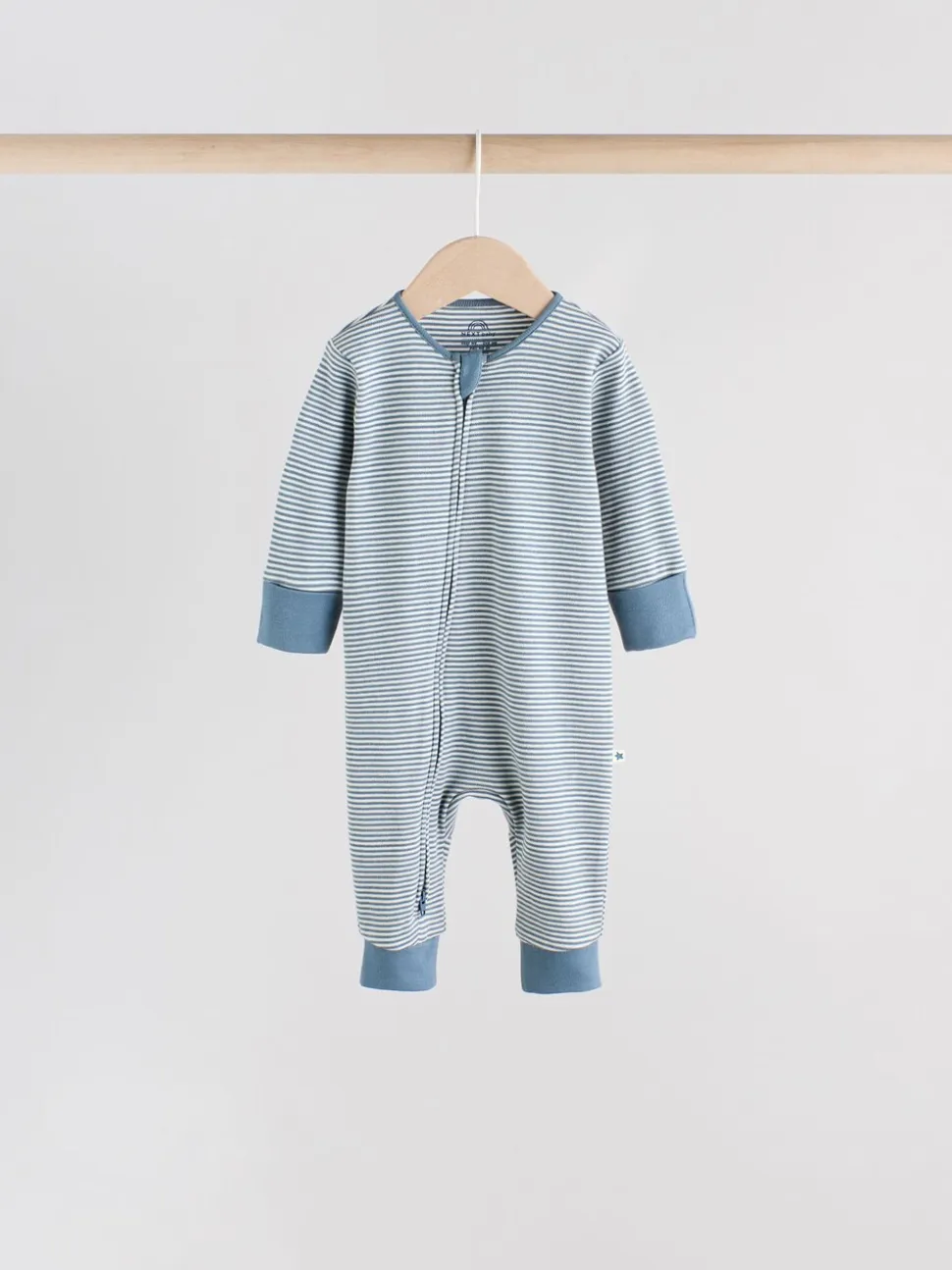 Blauw - Verpakking van 4 Baby slaappakjes zonder voetjes met tweewegrits (0mnd-3jr)