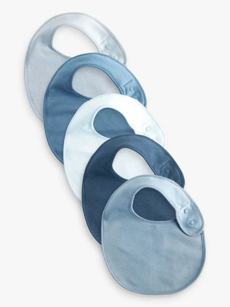 Blauw - Verpakking van 5 babyslabbetjes van 100% katoen