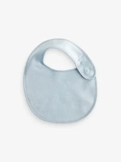 Blauw - Verpakking van 5 babyslabbetjes van 100% katoen