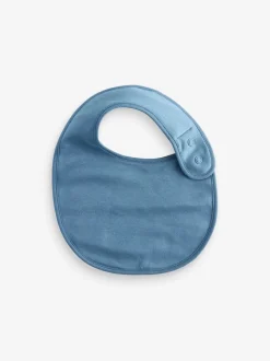 Blauw - Verpakking van 5 babyslabbetjes van 100% katoen