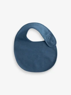Blauw - Verpakking van 5 babyslabbetjes van 100% katoen