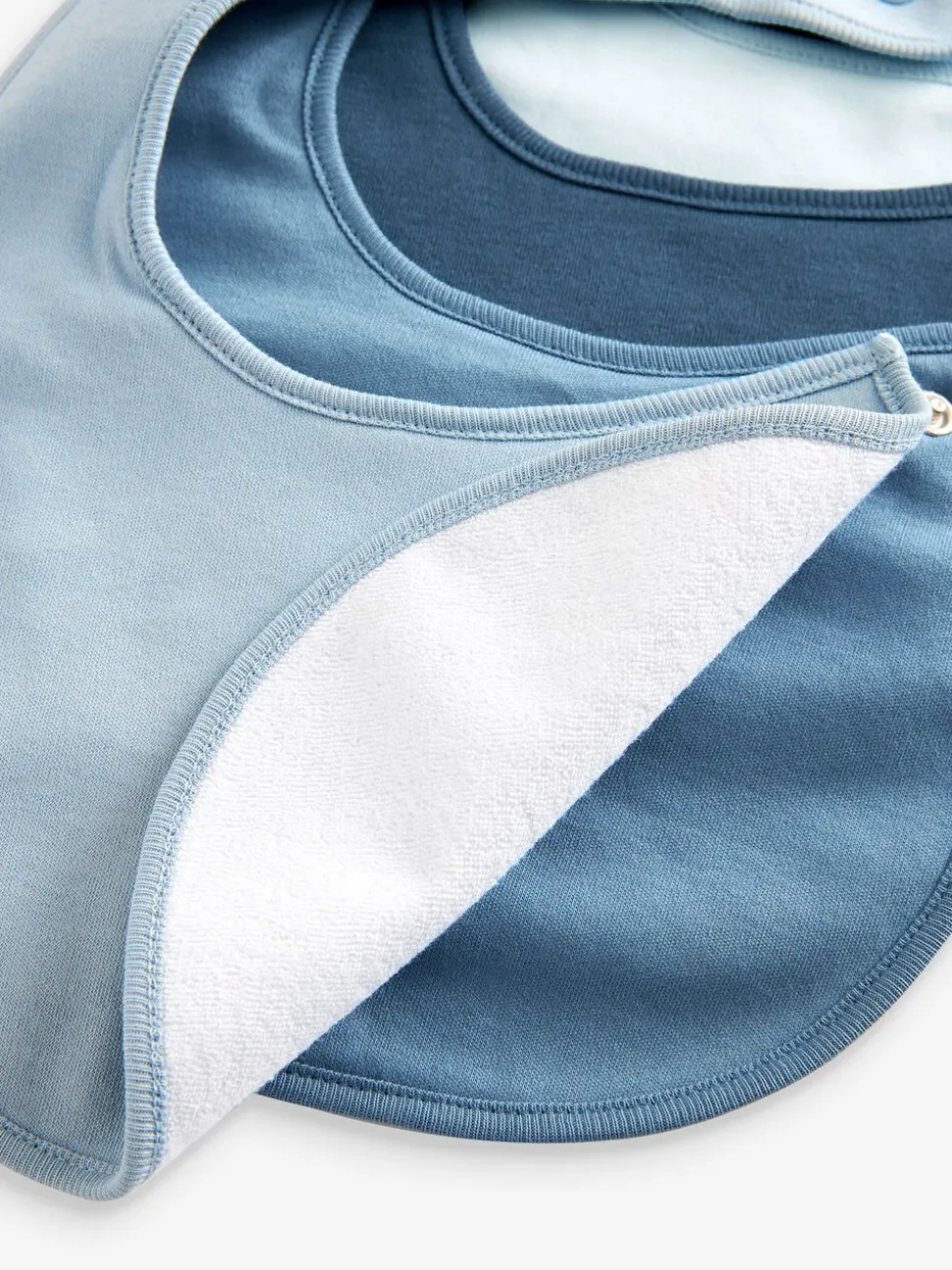 Blauw - Verpakking van 5 babyslabbetjes van 100% katoen