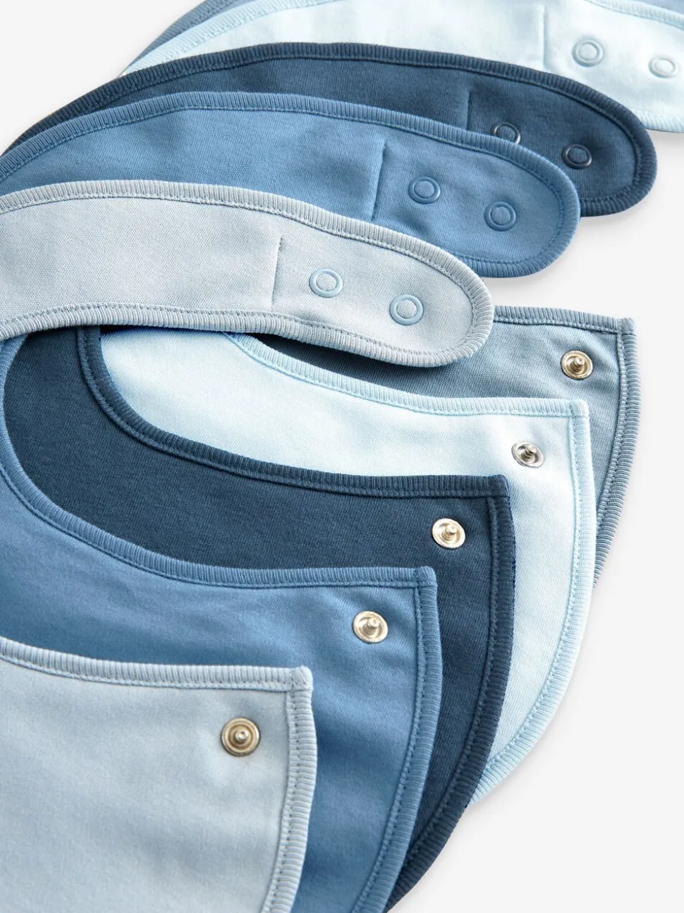 Blauw - Verpakking van 5 babyslabbetjes van 100% katoen