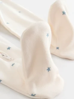 Blauw - Verpakking van 3 babypyjama's met tweewegrits (0-2jr)