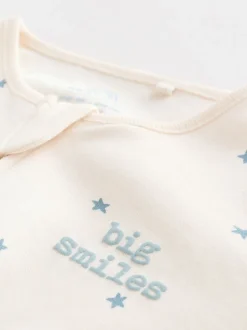 Blauw - Verpakking van 3 babypyjama's met tweewegrits (0-2jr)