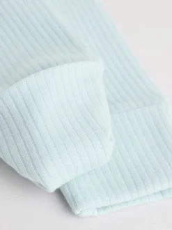 Blauw - Verpakking van 5 babyslaappakjes met tweewegrits (0 mnd - 3 jr)