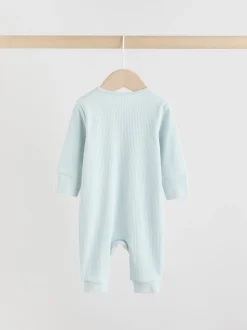 Blauw - Verpakking van 5 babyslaappakjes met tweewegrits (0 mnd - 3 jr)