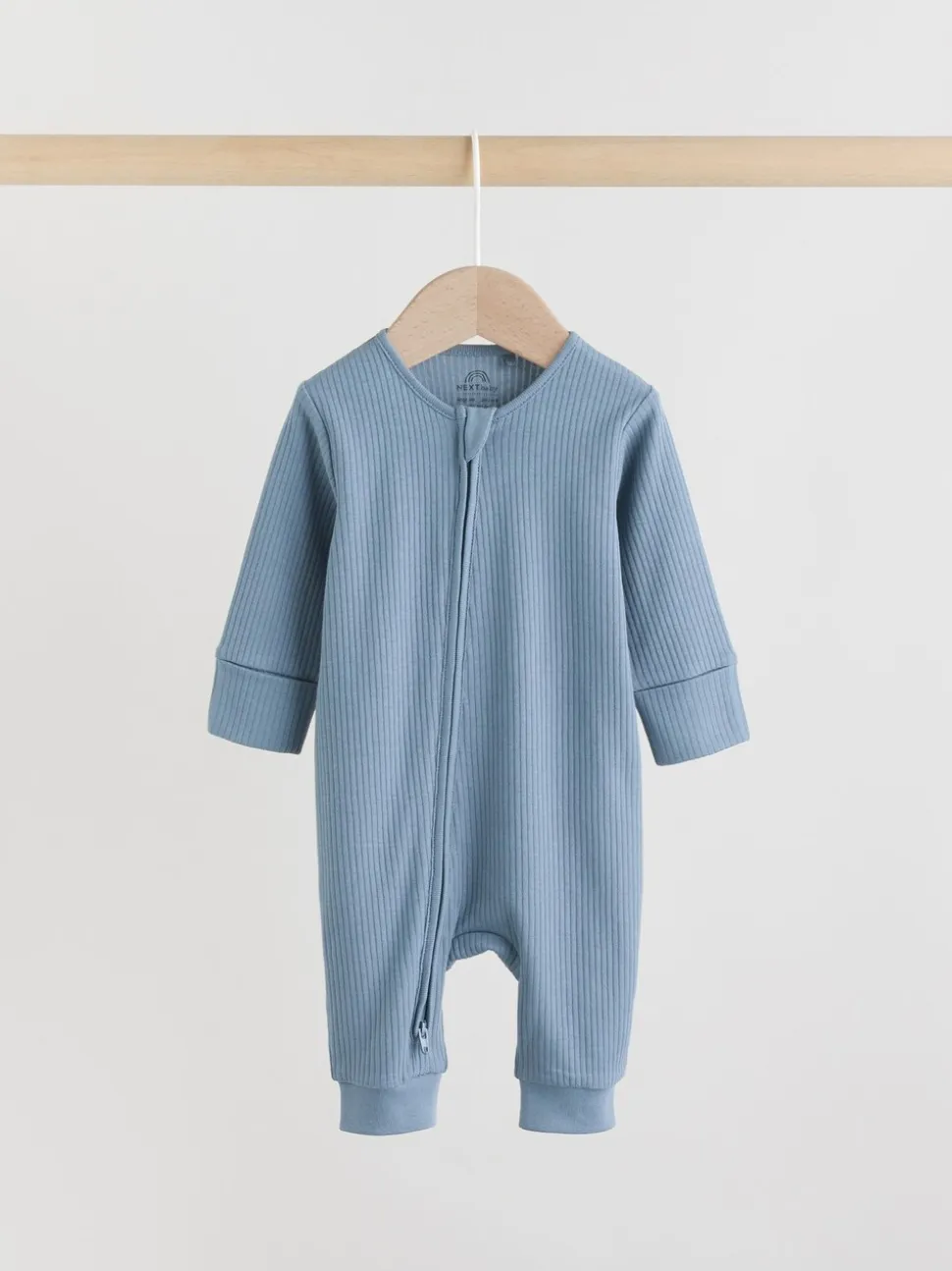 Blauw - Verpakking van 5 babyslaappakjes met tweewegrits (0 mnd - 3 jr)
