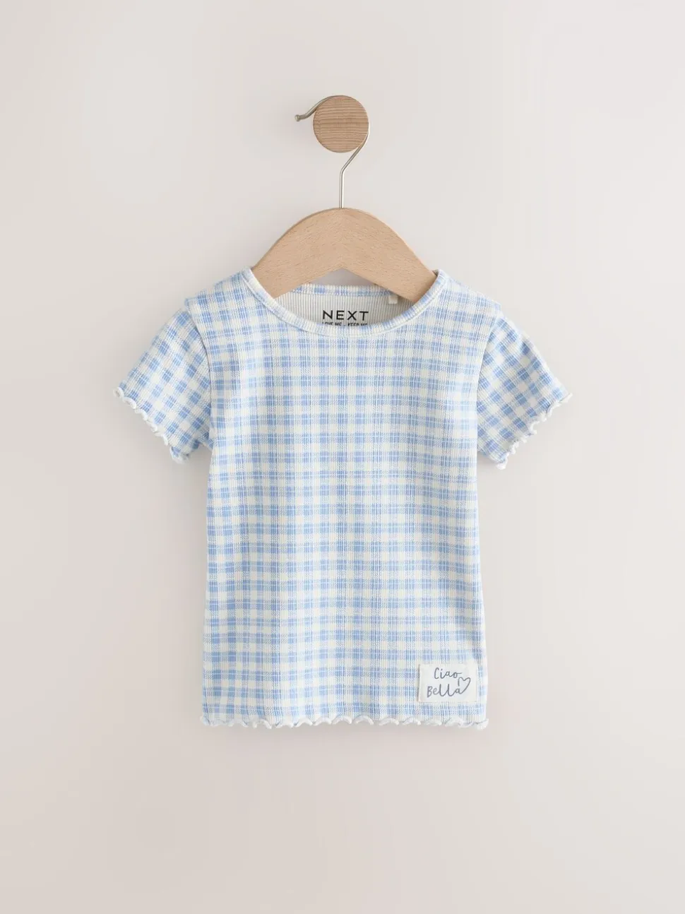 Blauw - Verpakking van 5 geribbelde tops met korte mouwen (3mnd -7jaar)